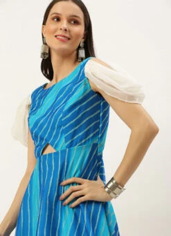 Blue Digital Printed Maxi Dress Festive Wear After Six Wear -Deals Chic Lehenga Store Blue Digital Printed Maxi Dress DRBS02205896 rrc2