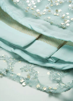 Blue Embroidered Floor Length Bridal Gown Party Wear -Deals Chic Lehenga Store Blue Embroidered Floor Length Bridal Gown IWBS02007368 rrc3