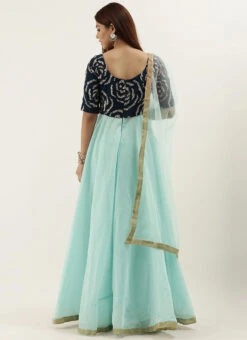 Blue Embroidered Full Flared Anarkali Suit Party Wear -Deals Chic Lehenga Store Blue Embroidered Full Flared Anarkali Suit SLBS02007413 b