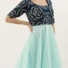 Blue Embroidered Full Flared Anarkali Suit Party Wear