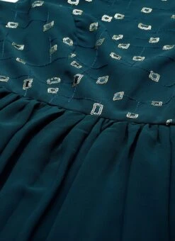 Blue Embroidered Georgette Dress Festive Wear -Deals Chic Lehenga Store Blue Embroidered Georgette Dress DRBS02305142 rrc1