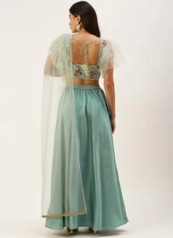 Blue Embroidered Ruffles Style Lehenga Set Festive Wear -Deals Chic Lehenga Store Blue Embroidered Ruffles Style Lehenga Set GHBS02203518 b