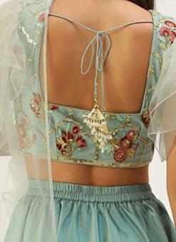 Blue Embroidered Ruffles Style Lehenga Set Festive Wear -Deals Chic Lehenga Store Blue Embroidered Ruffles Style Lehenga Set GHBS02203518 rrc2