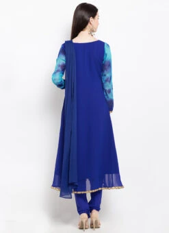Blue Georgette Anarkali Suit After Six Wear -Deals Chic Lehenga Store Blue Georgette Anarkali Suit SLMNC1760 b