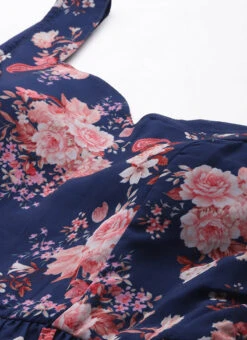 Blue Georgette Digital Printed Tiered Dress Festive Wear 12 Blue Georgette Digital Printed Tiered Dress Festive Wear -Deals Chic Lehenga Store Blue Georgette Digital Printed Tiered Dress DRBS02302270 rrc1