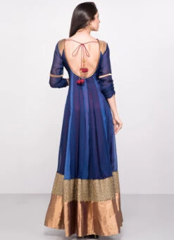 Blue Georgette Embroidered Anarkali Suit Party Wear -Deals Chic Lehenga Store Blue Georgette Embroidered Anarkali Suit SLDVC08 b