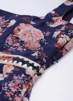 Dupatta From Blue Georgette Printed Palazzo Suit After Six Wear -Deals Chic Lehenga Store Blue Georgette Printed Palazzo Suit SLBS02303675 rrc1 2