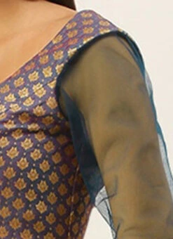 Blue Jacquard Blouse Festive Wear -Deals Chic Lehenga Store Blue Jacquard Blouse BLBS02305286 rrc3