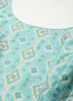 Blue Modal Satin N Geogette Flare Dress Festive Wear 12 Blue Modal Satin N Geogette Flare Dress Festive Wear -Deals Chic Lehenga Store Blue Modal Satin N Geogette Flare Dress DRBS02301788 rrc1