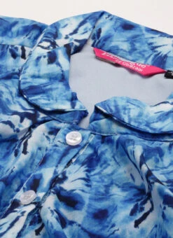 Blue Muslin Printed Mini Dress Party Wear 12 Blue Muslin Printed Mini Dress Party Wear -Deals Chic Lehenga Store Blue Muslin Printed Mini Dress DRBS02208444 rrc1