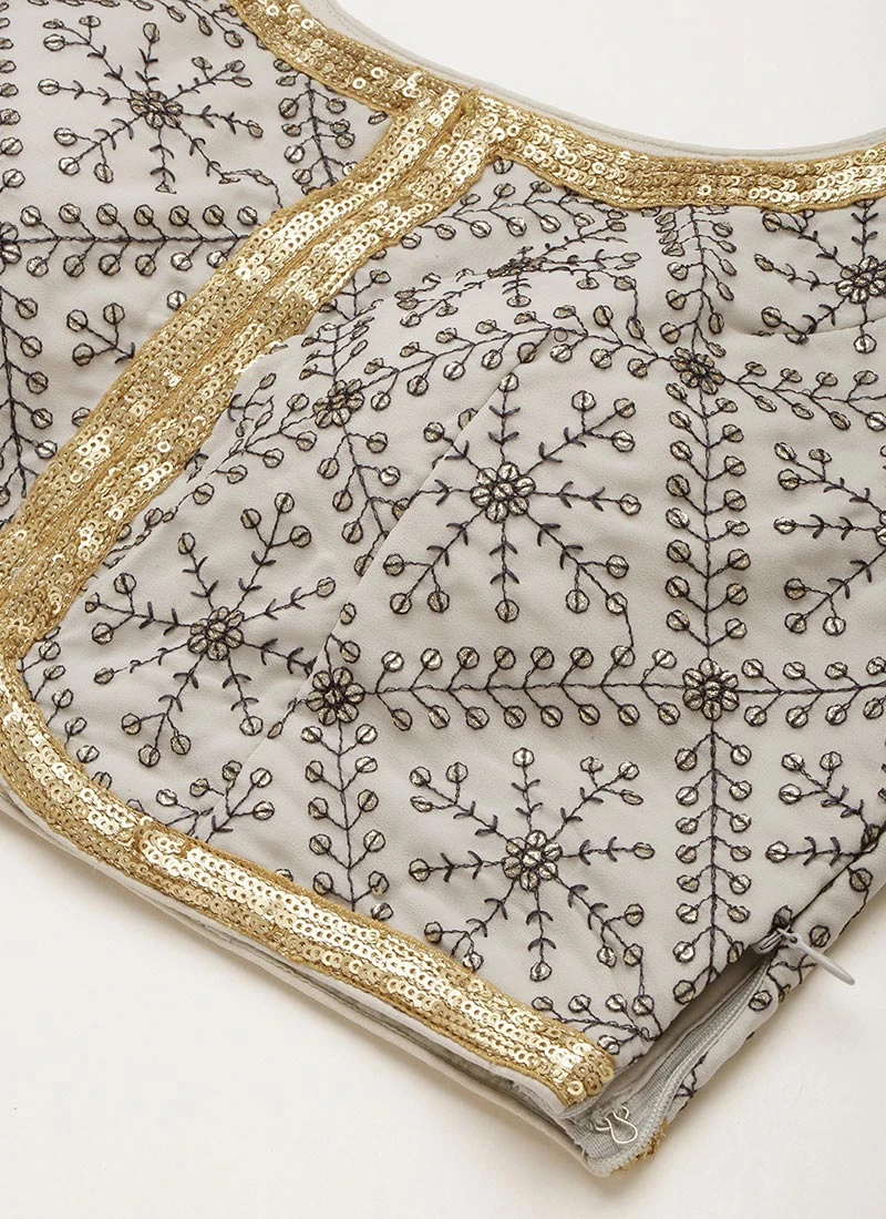 Blue N Grey Sequence Embroidered Lehenga Set Festive Wear 5 Blue N Grey Sequence Embroidered Lehenga Set Festive Wear - Image 5