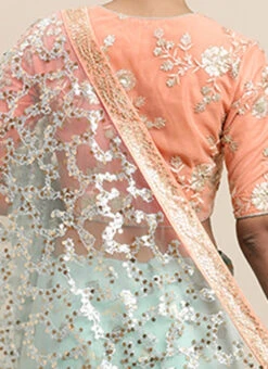 Blue N Mauve Low V Neck Saree Wedding Wear -Deals Chic Lehenga Store Blue N Mauve Low V Neck Saree SABS02007393 rrc2