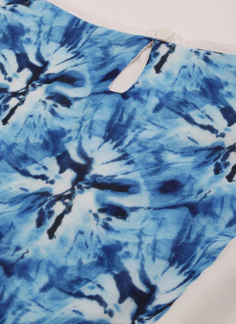 Blue N White Digital Printed Dress Festive Wear 5 Blue N White Digital Printed Dress Festive Wear - Image 5