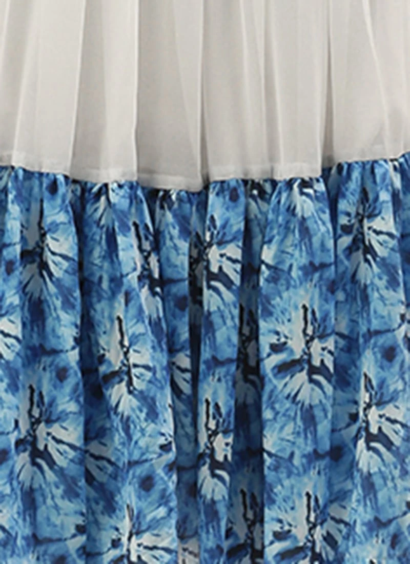Blue N White Digital Printed Dress Festive Wear 8 Blue N White Digital Printed Dress Festive Wear - Image 8