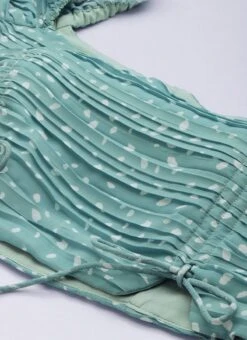 Bottom From Blue N White Printed Pleated Georgette Co-ords After Six Wear -Deals Chic Lehenga Store Blue N White Printed Pleated Georgette Co ords IWBS02211100 rrc1