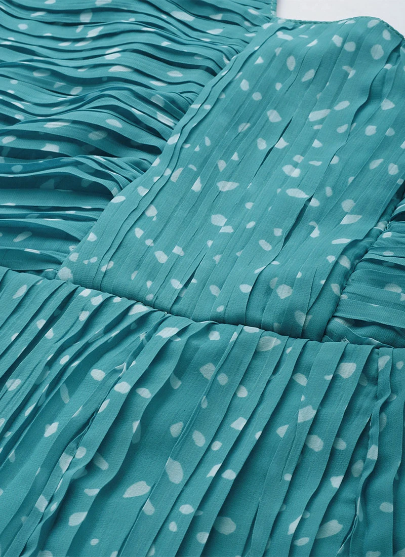 Blue N White Printed Pleated Georgette Jumpsuit Festive Wear After Six Wear 5 Blue N White Printed Pleated Georgette Jumpsuit Festive Wear After Six Wear - Image 5