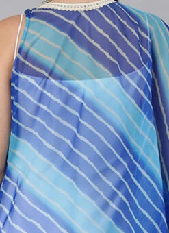 Blue Organza Printed Kaftan Dress Festive Wear 14 Blue Organza Printed Kaftan Dress Festive Wear -Deals Chic Lehenga Store Blue Organza Printed Kaftan Dress DRBS02204783 rrc3