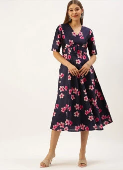 Blue Printed Art Silk Fit And Flare Dress After Six Wear 10 Blue Printed Art Silk Fit And Flare Dress After Six Wear -Deals Chic Lehenga Store Blue Printed Art Silk Fit And Flare Dress DRBS02203484 u