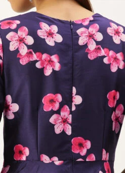 Blue Printed Art Silk Fit And Flare Dress After Six Wear 13 Blue Printed Art Silk Fit And Flare Dress After Six Wear -Deals Chic Lehenga Store Blue Printed Art Silk Fit And Flare Dress DRBS02203484 rrc2