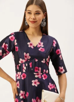 Blue Printed Art Silk Fit And Flare Dress After Six Wear 14 Blue Printed Art Silk Fit And Flare Dress After Six Wear -Deals Chic Lehenga Store Blue Printed Art Silk Fit And Flare Dress DRBS02203484 rrc3