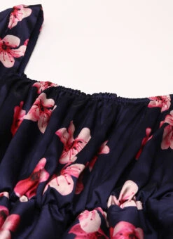 Blue Printed Art Silk Dress Festive Wear -Deals Chic Lehenga Store Blue Printed Art Silk Maxi Dress DRBS02205037 rrc1