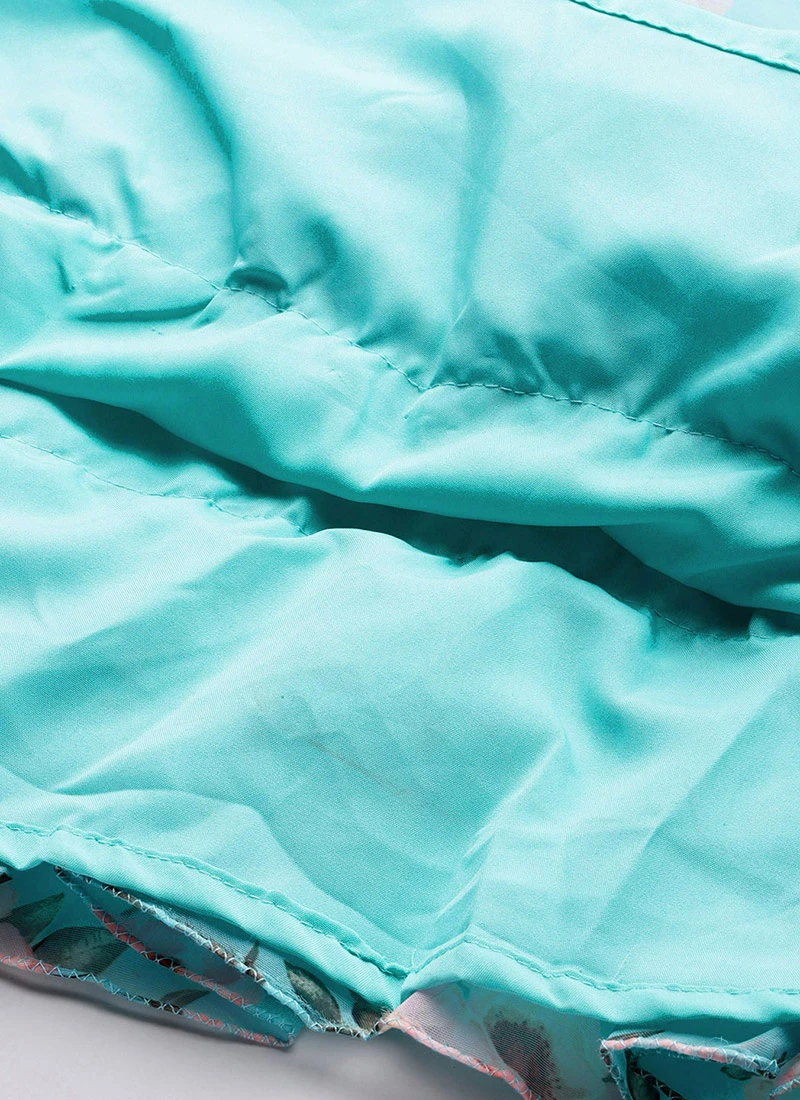 Blue Printed Organza Maxi Dress Festive Wear 7 Blue Printed Organza Maxi Dress Festive Wear - Image 7