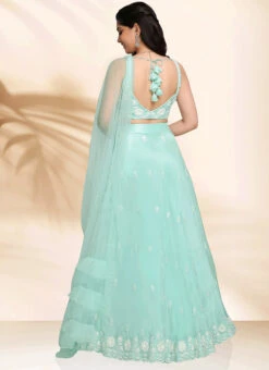 Blue Silk Embroidery Lehenga Choli With Dupatta Wedding Wear -Deals Chic Lehenga Store Blue Silk Embroidery Lehenga Choli With Dupatta GHMCAA031 b