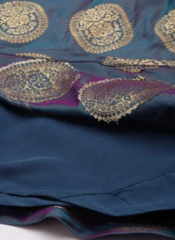 Blue Taffeta Jacquard Half Circular Dress Festive Wear 14 Blue Taffeta Jacquard Half Circular Dress Festive Wear -Deals Chic Lehenga Store Blue Taffeta Jacquard Half Circular Dress DRBS02204663 rrc3