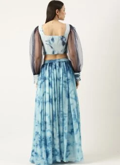 Skirt From Blue Tie N Dye Chinon Skirt Set After Six Wear 11 Skirt From Blue Tie N Dye Chinon Skirt Set After Six Wear -Deals Chic Lehenga Store Blue Tie N Dye Chinon Skirt Set IWBS02301023 b