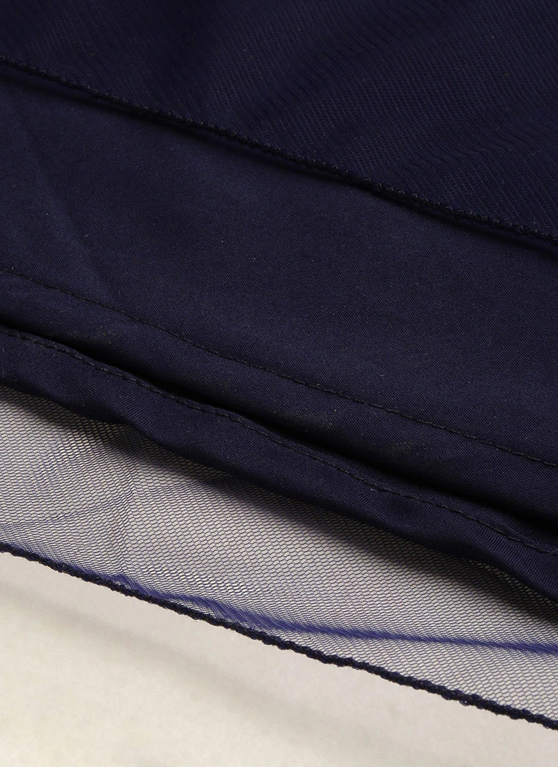 Blue Velvet Embroidered Dress With Cape Party Wear Festive Wear 7 Blue Velvet Embroidered Dress With Cape Party Wear Festive Wear - Image 7