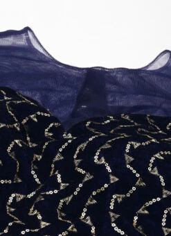 Skirt From Blue Velvet Embroidered N Net Lehenga After Six Wear -Deals Chic Lehenga Store Blue Velvet Embroidered N Net Lehenga GHBS02212495 rrc1