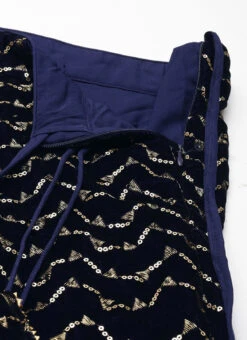 Skirt From Blue Velvet Embroidered N Net Lehenga After Six Wear -Deals Chic Lehenga Store Blue Velvet Embroidered N Net Lehenga GHBS02212495 rrc2