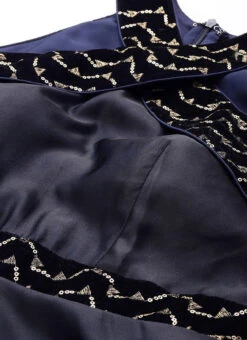 Blue Velvet Embroidered Off Shoulder Dress Festive Wear Party Wear 12 Blue Velvet Embroidered Off Shoulder Dress Festive Wear Party Wear -Deals Chic Lehenga Store Blue Velvet Embroidered Off Shoulder Dress DRBS02211083 rrc1