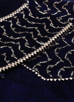 Bottom From Blue Velvet Embroidered Straight Pant Suit After Six Wear -Deals Chic Lehenga Store Blue Velvet Embroidered Straight Pant Suit SLBS02211067 rrc1