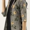 Boat Neck Black Rayon Printed Top N Jacket Set After Six Wear