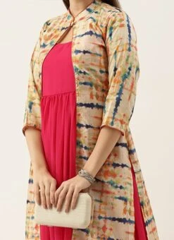 Ethnovog Jacket Style Gown Party Wear