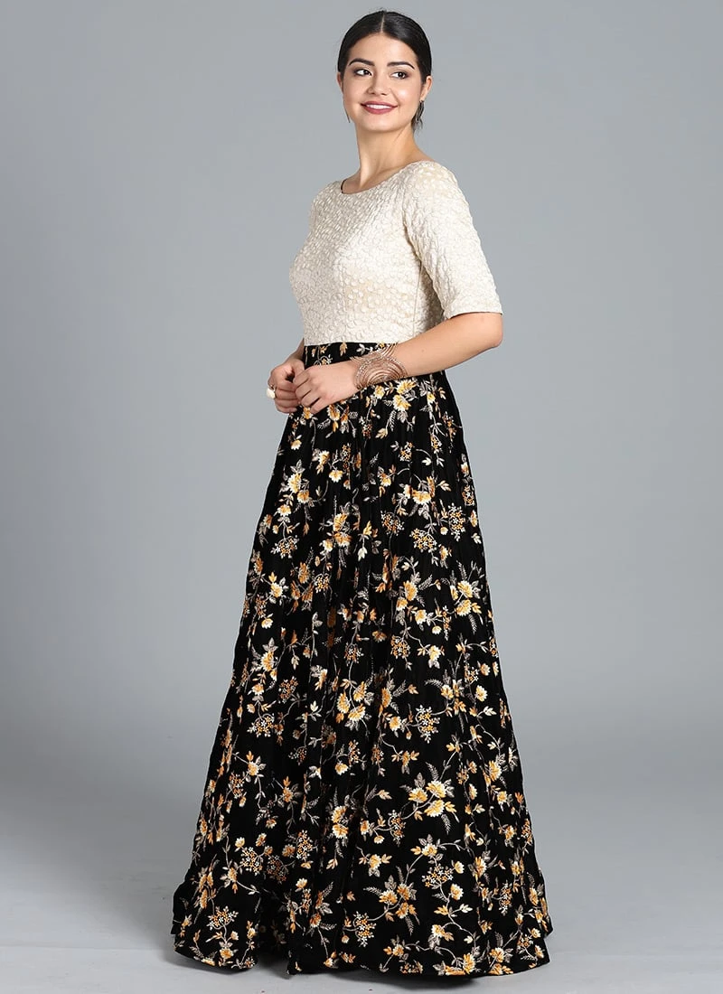 Ethnovog Black Anarkali Gown Wedding Wear 1 Ethnovog Black Anarkali Gown Wedding Wear