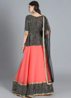 Ethnovog Black Lehenga Set Party Wear -Deals Chic Lehenga Store Bollywood Vogue Customised Black Lehenga Set GHBV01903883 b