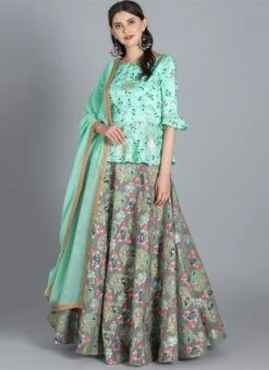 Ethnovog Peplum Lehenga Set Festive Wear -Deals Chic Lehenga Store Bollywood Vogue Customised Peplum Lehenga set GHBV01903898 u