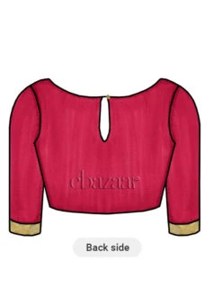 Bright Pink Art Silk Blouse Work Wear -Deals Chic Lehenga Store Bright Pink Art Silk Blouse BLBS1801454 b