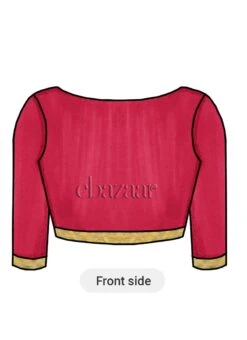 Bright Pink Art Silk Blouse Work Wear -Deals Chic Lehenga Store Bright Pink Art Silk Blouse BLBS1801454 u