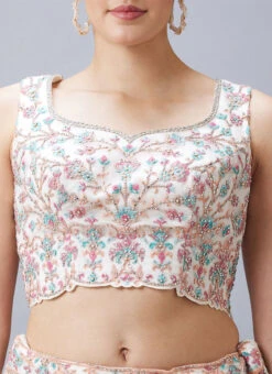 White Net Resham N Hand Work Umbrella Lehenga Choli N Dupatta Wedding Wear -Deals Chic Lehenga Store Charming White Net Resham N Hand Work Umbrella Lehenga Choli N Dupatta GHCBF5424 rrc1