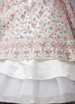 White Net Resham N Hand Work Umbrella Lehenga Choli N Dupatta Wedding Wear -Deals Chic Lehenga Store Charming White Net Resham N Hand Work Umbrella Lehenga Choli N Dupatta GHCBF5424 rrc3