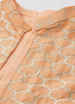 Cream Cotton Silk N Peach Brocade Gown Festive Wear -Deals Chic Lehenga Store Cream Cotton Silk N Peach Brocade Gown IWBS02007269 rrc1