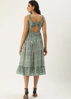 Cream Digital Printed Georgette Flared Dress Party Wear 11 Cream Digital Printed Georgette Flared Dress Party Wear -Deals Chic Lehenga Store Cream Digital Printed Georgette Flared Dress DRBS02209821 b