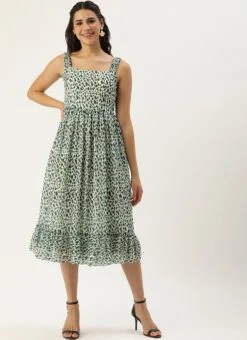 Cream Digital Printed Georgette Flared Dress Party Wear 10 Cream Digital Printed Georgette Flared Dress Party Wear -Deals Chic Lehenga Store Cream Digital Printed Georgette Flared Dress DRBS02209821 u