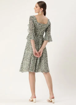 Cream Georgette Digital Printed Dress Party Wear 11 Cream Georgette Digital Printed Dress Party Wear -Deals Chic Lehenga Store Cream Georgette Digital Printed Dress DRBS02209615 b