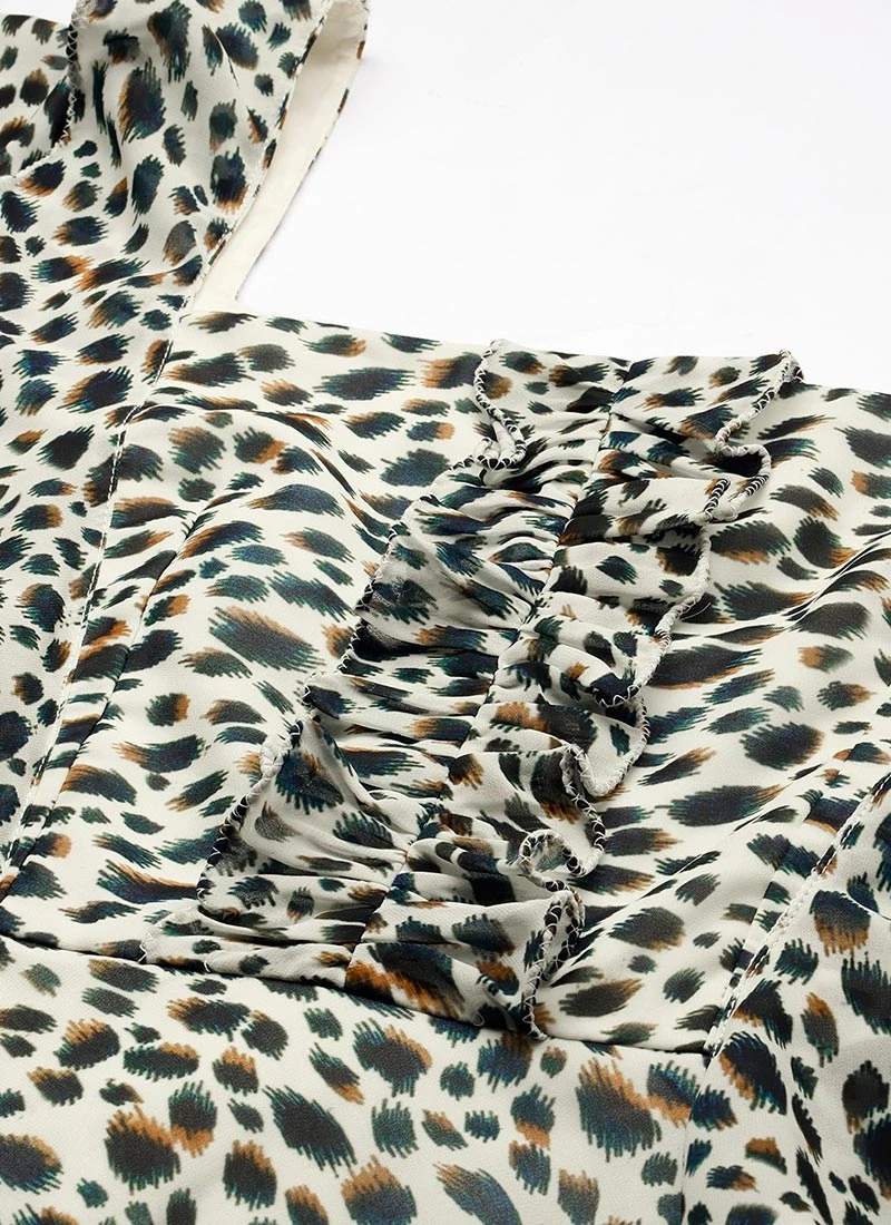 Cream Georgette Digital Printed Dress Party Wear 5 Cream Georgette Digital Printed Dress Party Wear - Image 5