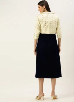 Cream Jacquard Jacket N Velvet Dress After Six Wear 11 Cream Jacquard Jacket N Velvet Dress After Six Wear -Deals Chic Lehenga Store Cream Jacquard Jacket N Velvet Dress DRBS02205848 b