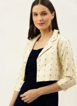 Cream Jacquard Jacket N Velvet Dress After Six Wear 12 Cream Jacquard Jacket N Velvet Dress After Six Wear -Deals Chic Lehenga Store Cream Jacquard Jacket N Velvet Dress DRBS02205848 rrc1